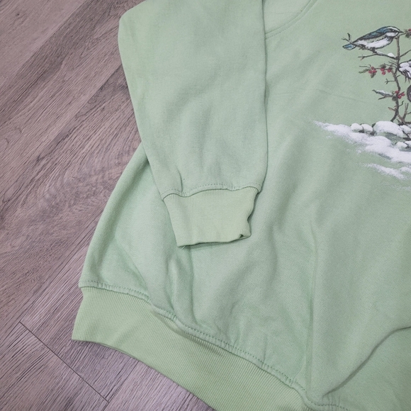 Vintage 90s Green Rabbits Graphic Crewneck Sweatshirt Top Size: Large - Picture 4 of 6